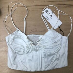 Zara satin corset cropped top